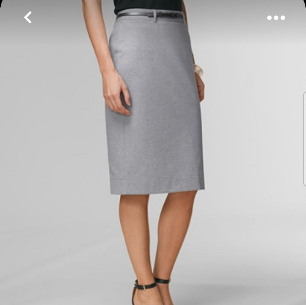 LLBean Signature Grey Stretch Pencil Skirt Size 4 NWT